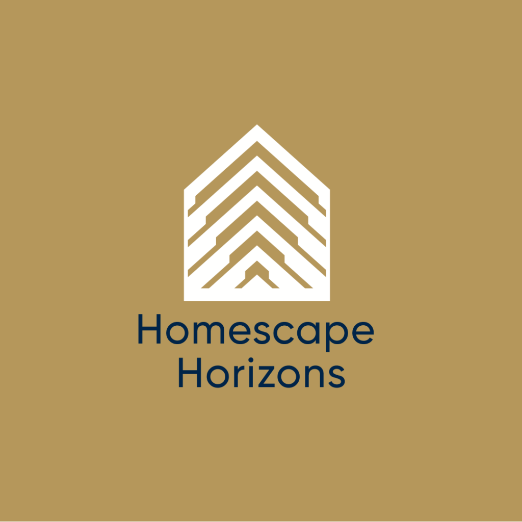 Homescape-horizons-logo-marron-gold-background